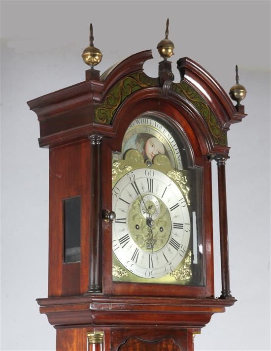 James Standring. A George III mahogany eight day longcase clock, H.7ft 11in.